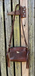 Laced Rein Buffalo Leather Crossbody