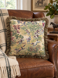 Vintage Hunt Scene Fringe Pillow