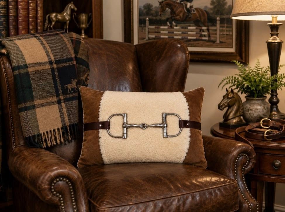 Shearling D-Ring Bit Pillow